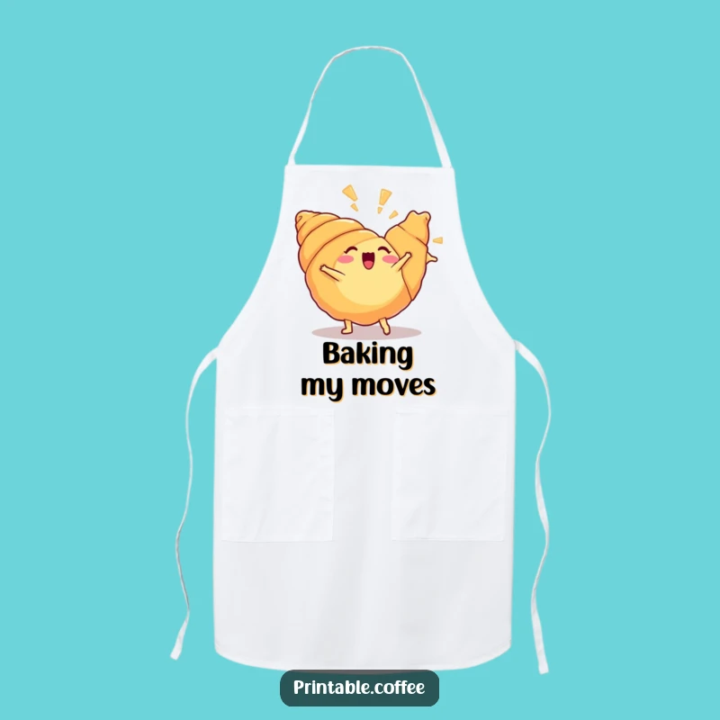 Funny Croissant Cartwheel Apron Hilarious Baking Accessory For Pastry Chefs
