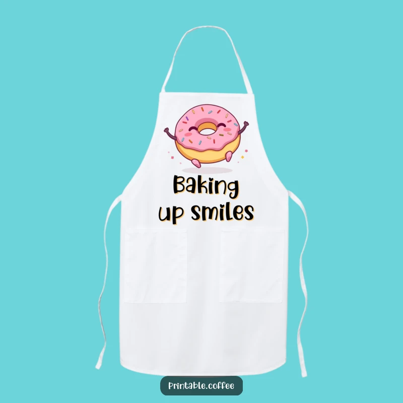 Funny Donut Apron: Joyful Sprinkles Character Cooking, Hilarious Kitchen Gift