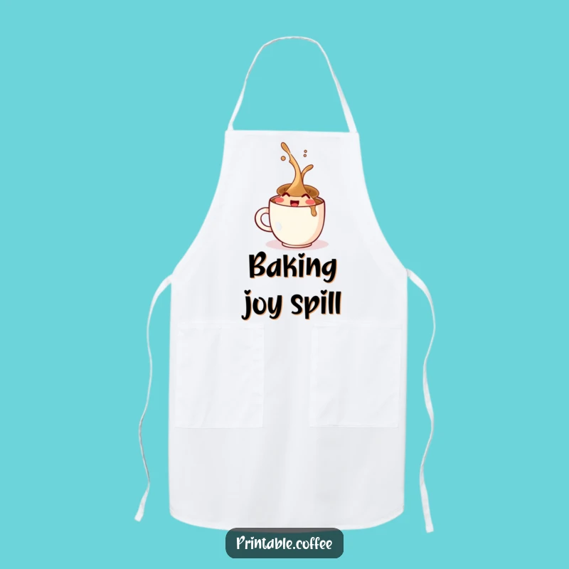 Funny Coffee Cup Spill Apron: Cook with Cheerful Culinary Chaos