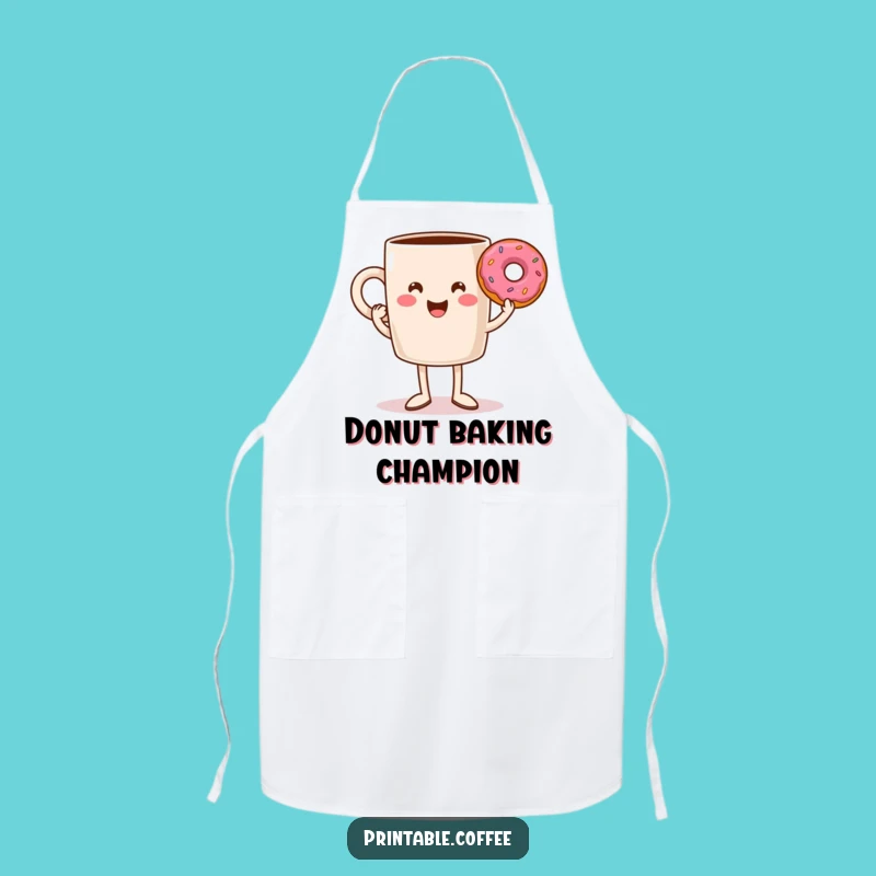 Funny Coffee Mug Legs Donut Apron - Hilarious Kitchen Wear for Breakfast Fans