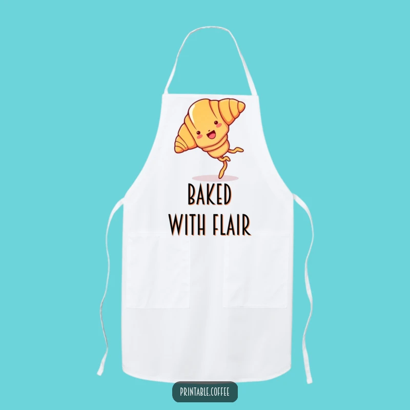 Funny Croissant Baker Apron: Pastry Cartwheeling, Hilarious Baking Gift
