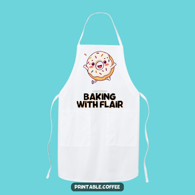 Funny Donut Jump Apron: Cheerful Sprinkled Chef Wear, Practical Funny Gift