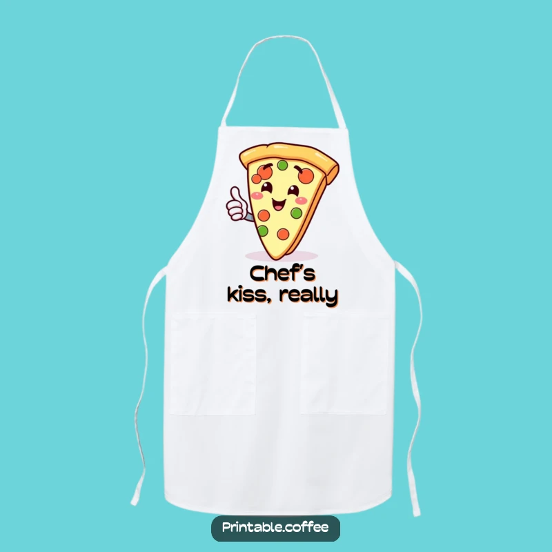Funny Pizza Slice Thumbs Up Apron: Gleeful Chef's Bib, Hilarious Gift