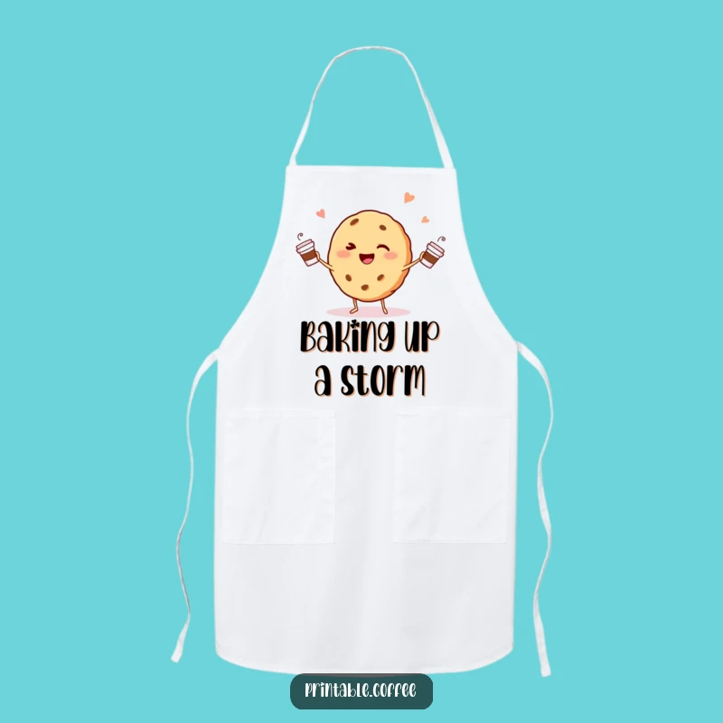 Funny Winking Cookie Apron: Juggling Coffee Fun in the Kitchen Gift