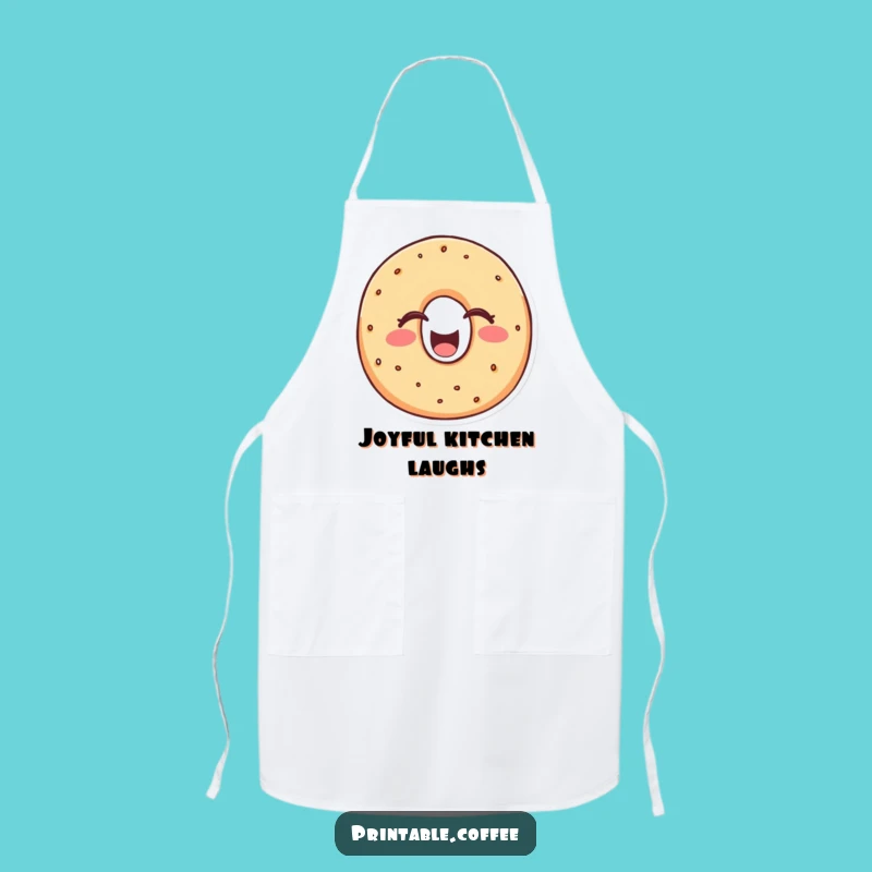 Funny Bagel Laugh Apron: Cheerful Character Laughing Heartily - Kitchen Fun & Hilarious Gift