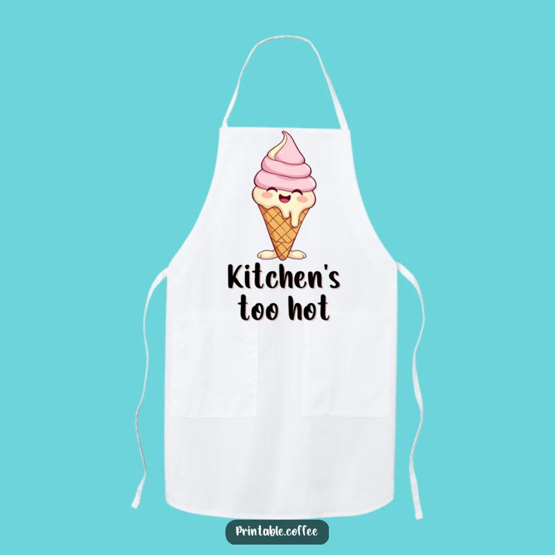 Funny Giggling Ice Cream Cone Apron: Melting Chef's Bib, Hilarious Gift
