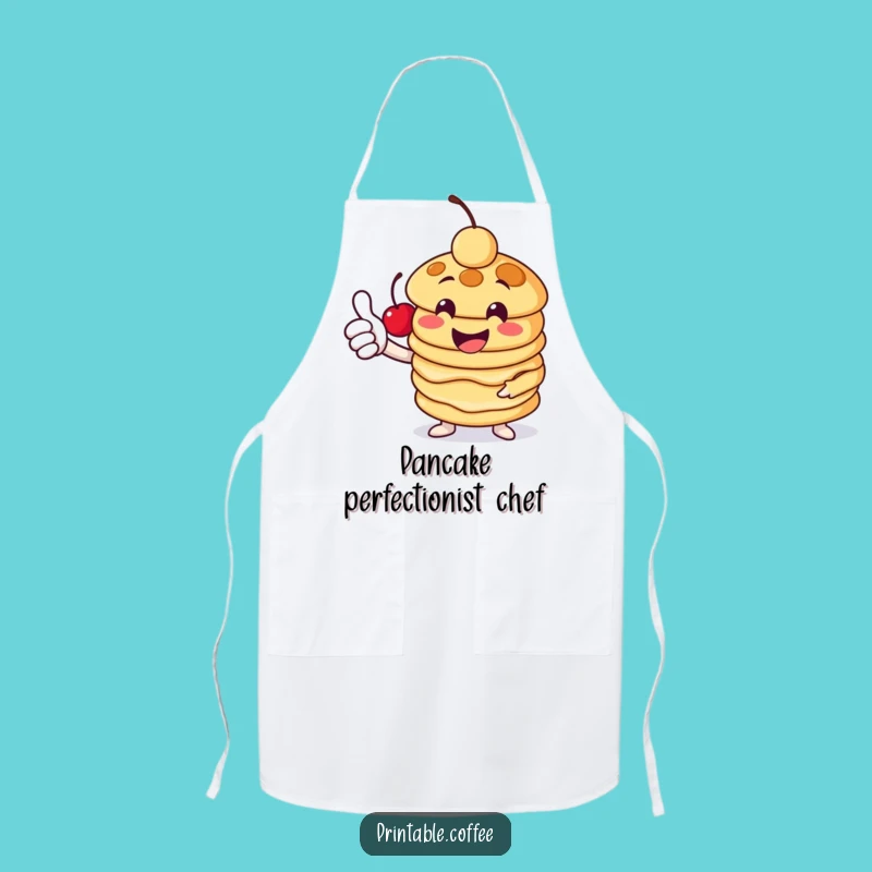 Funny Pancake Thumbs-Up Apron: Cheerful Stack Character - Kitchen Fun & Hilarious Gift