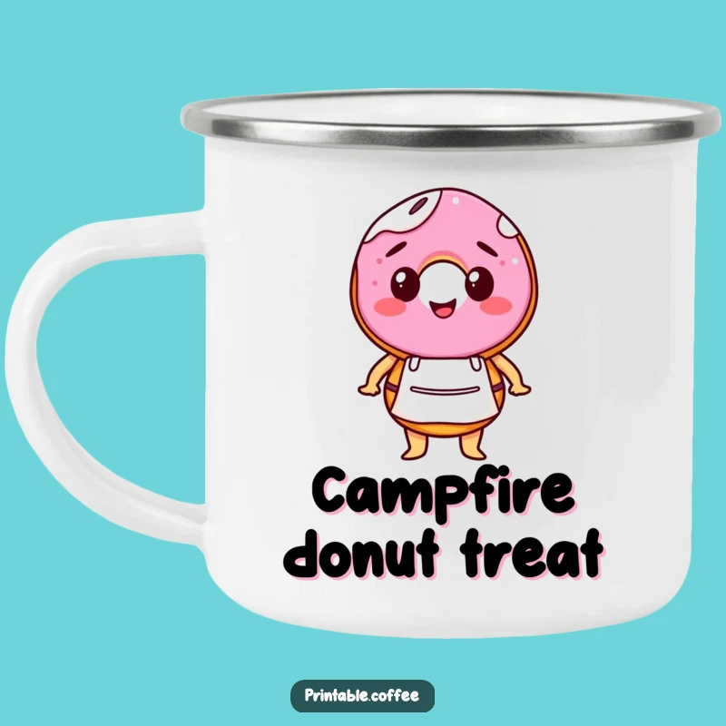 Funny Barista Donut Enamel Camping Mug for Sweet Adventures