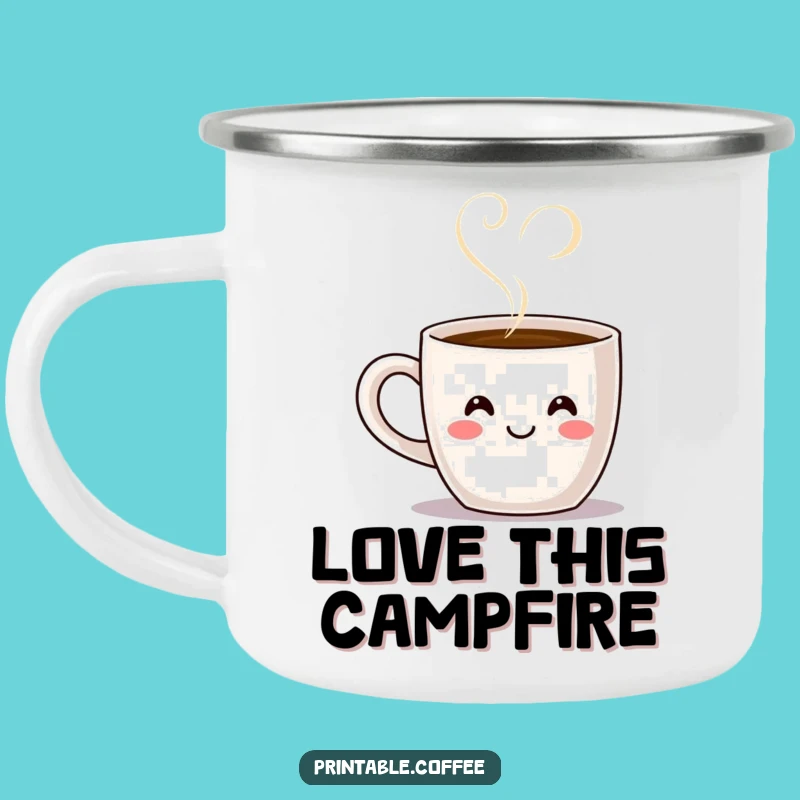Funny Coffee Mug Heart Steam Camping Mug - Durable & Whimsical Outdoor Gift