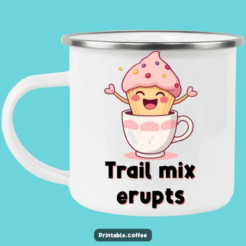 Funny Muffin Burst Camping Mug: Enjoy Coffee with Joy, Perfect Gift
