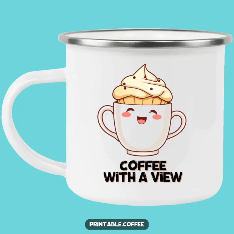 Funny Muffin Coffee Camping Mug: Coffee Adventures Gift