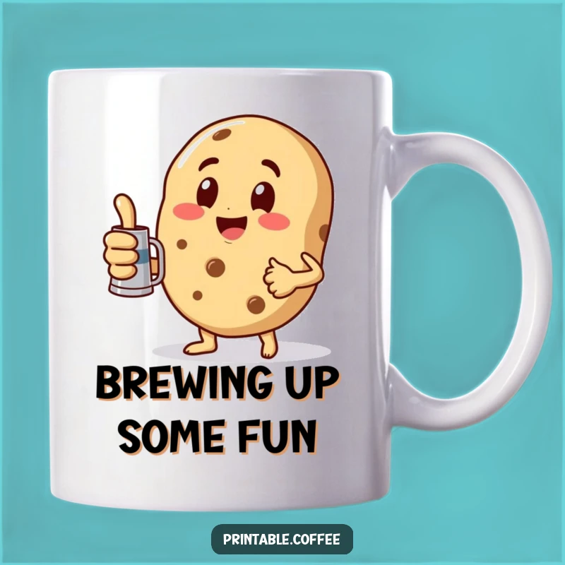 Funny Cookie Coffee Mug: Playful Character with Thumbs Up, Perfect Funny Gift