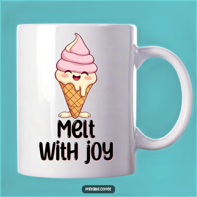 Funny Giggling Ice Cream Cone Mug: Melting Mirthful Treat, Hilarious Gift