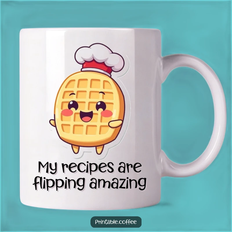 Funny Waffle Chef Hat Mug: A Delightful Breakfast Treat Gift for Food Lovers