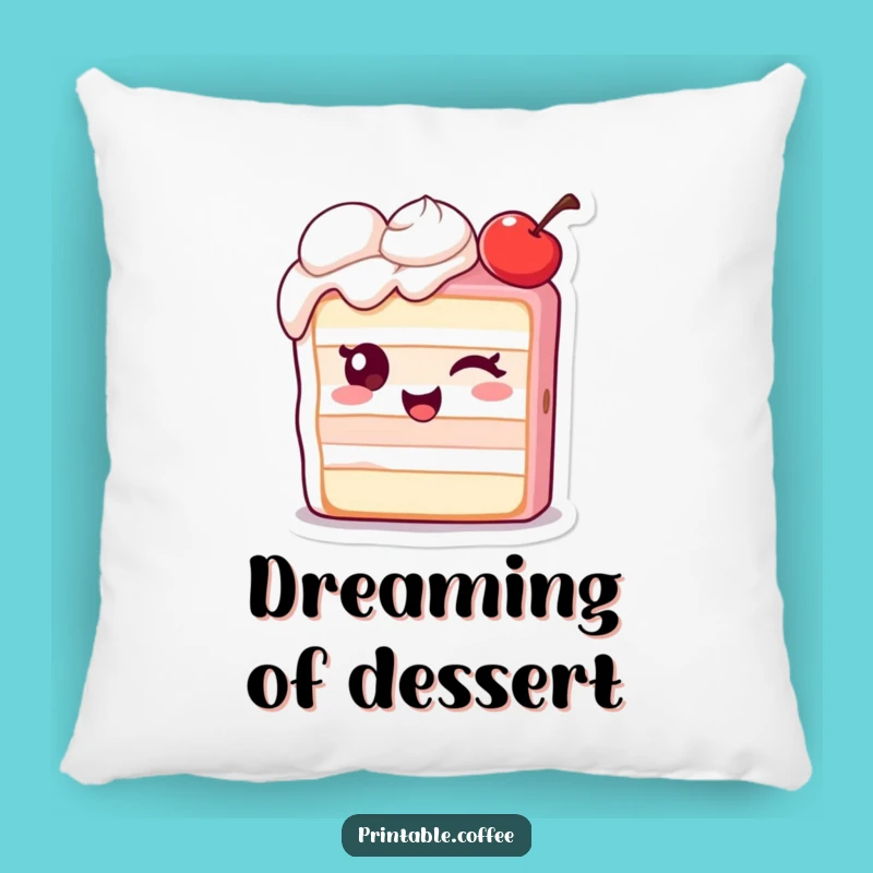 Funny Winking Cake Pillow: Soft Dessert Cushion, Cute Gift