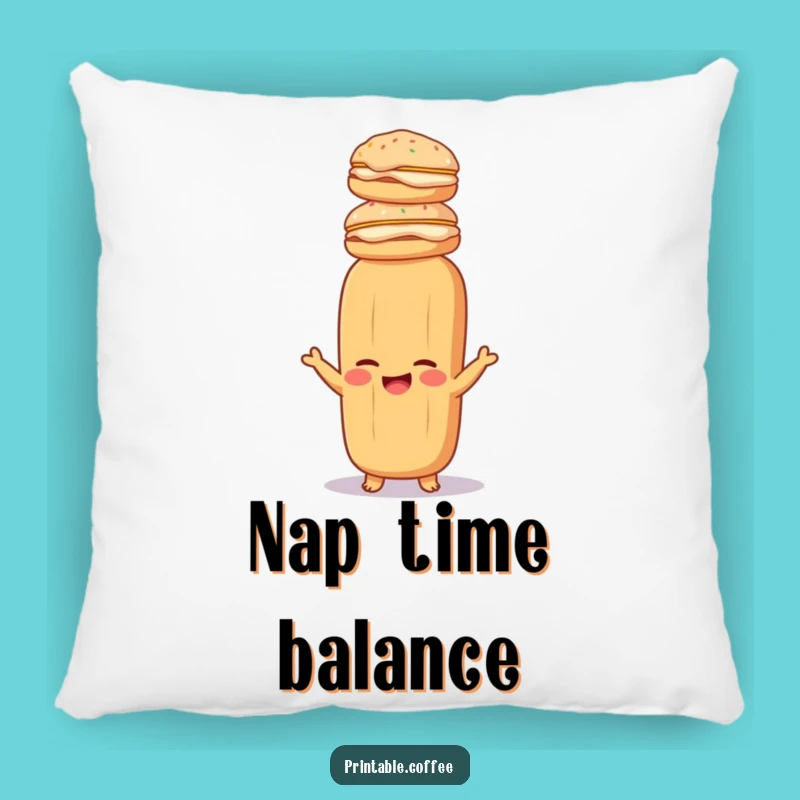 Funny Baguette Pastry Stack Pillow Adorable Hilarious Bread Accent For Your Couch