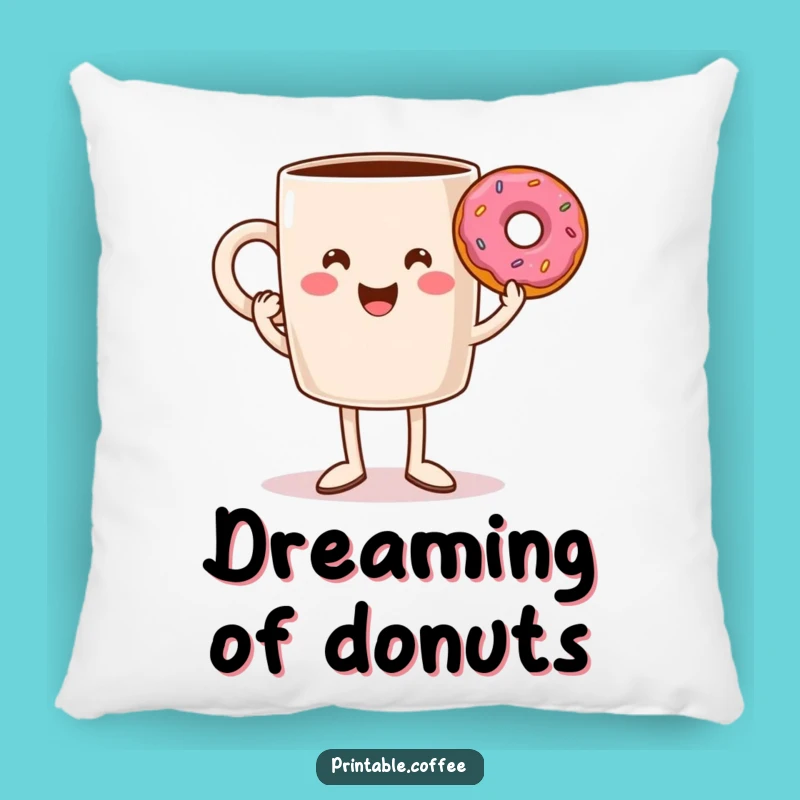 Funny Coffee Mug Legs Donut Pillow - Soft and Hilarious Home Decor