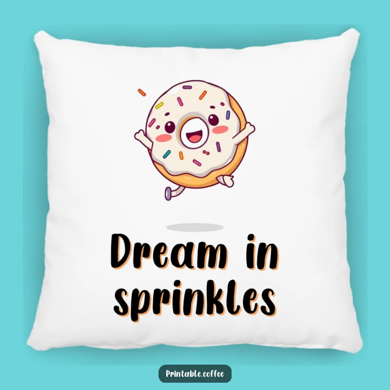 Funny Donut Jump Pillow: Cozy Cheerful Sprinkled Character Cushion, Funny Gift Home Decor