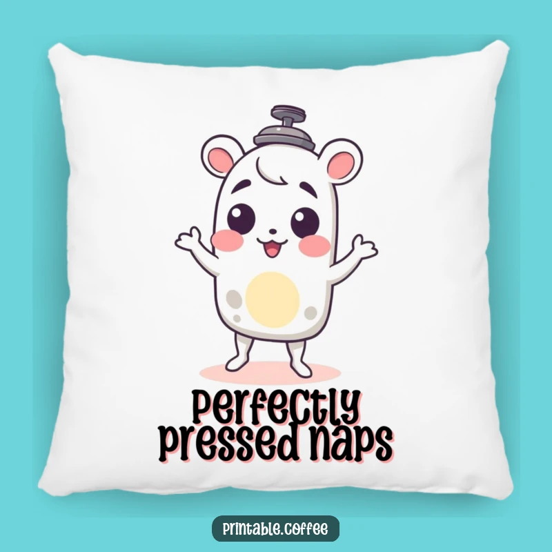Funny French Press Pillow: Dancing Coffee Press, Cozy and Playful Accent Gift