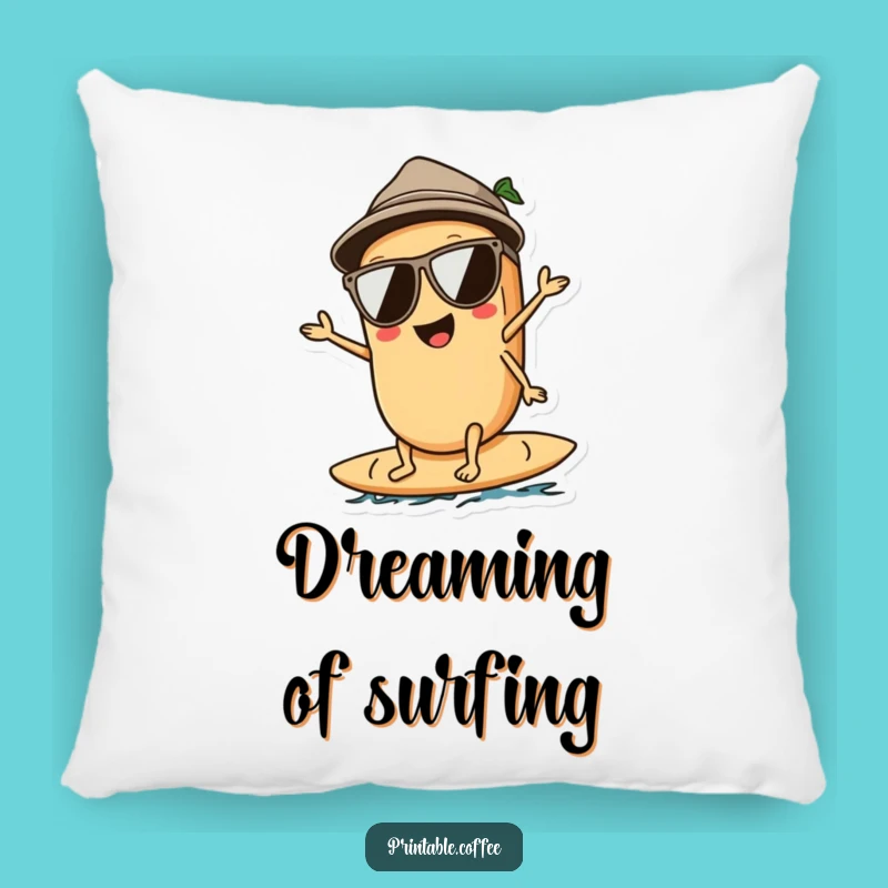 Funny Surfing Coffee Bean Pillow for Cool Comfort