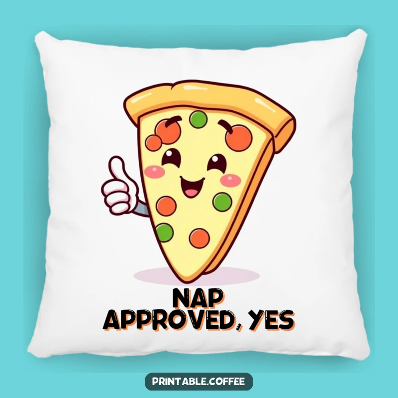 Funny Pizza Slice Thumbs Up Pillow: Soft Foodie Cushion, Cute Gift