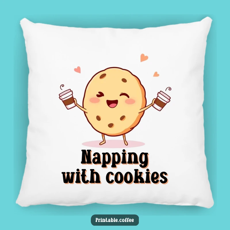 Funny Winking Cookie Pillow: Cozy Juggling Comfort for Coffee Lovers Gift