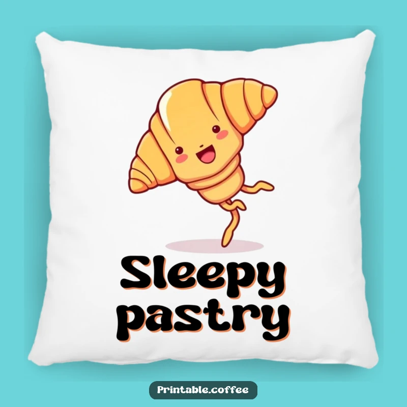 Funny Croissant Comfort Pillow: Pastry Cartwheeling, Cozy and Hilarious Accent