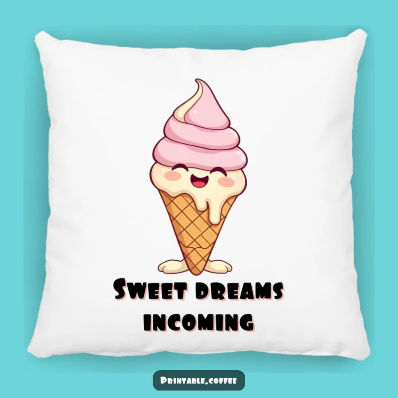 Funny Giggling Ice Cream Cone Pillow: Soft Mirthful Cushion, Cute Gift