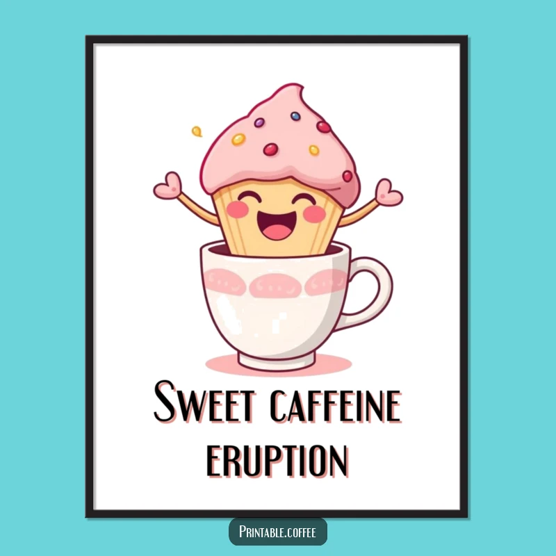 Funny Muffin Burst Digital Art: Instant Joyful Decor, Perfect Gift