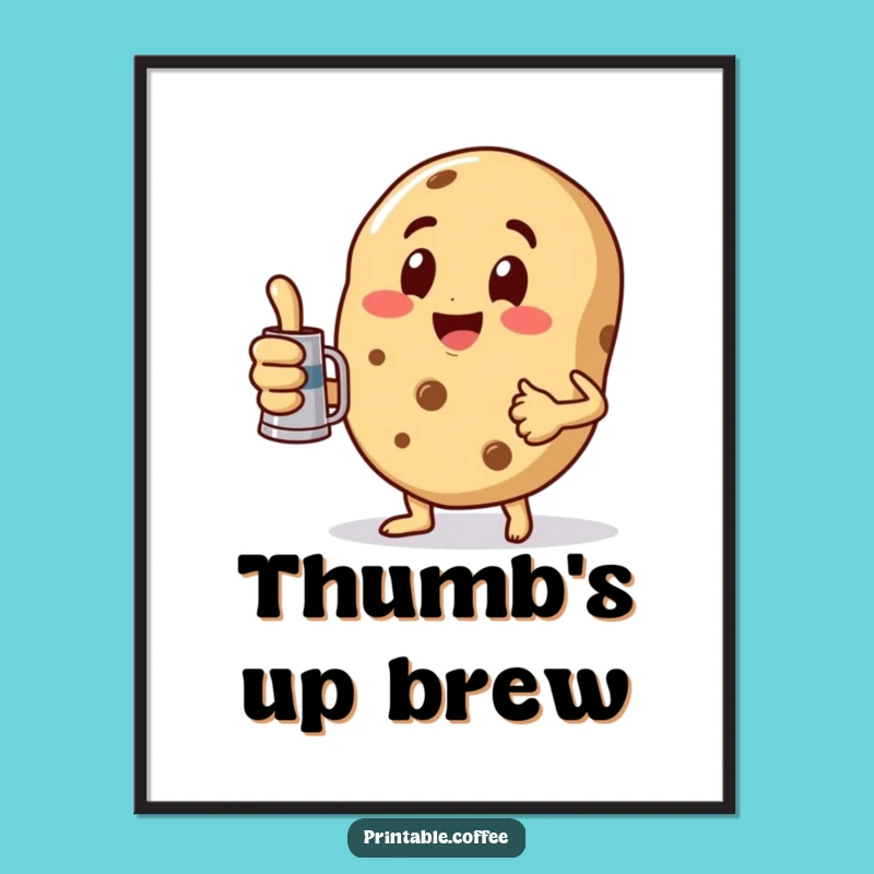 Funny Cookie Thumbs Up Digital Art: Instant Playful Decor, Perfect Gift