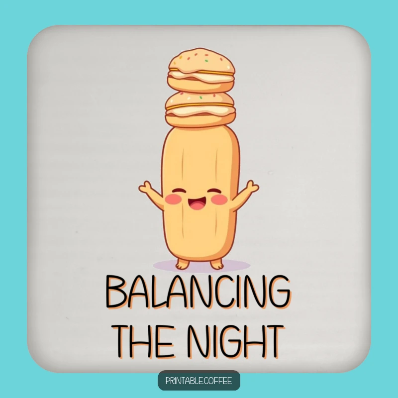 Funny Baguette Pastry Stack Drink Coaster Hilarious Bread Protector For Any Surface