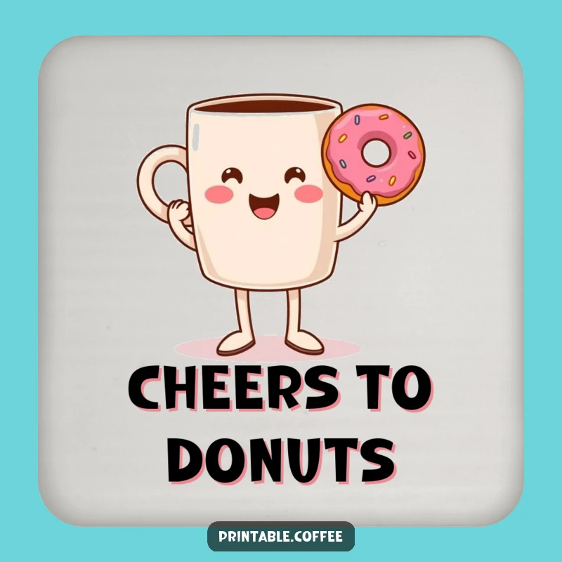 Funny Coffee Mug Legs Donut Coasters - Hilarious Set for Table Protection