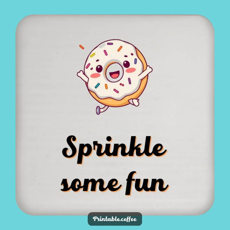 Funny Donut Jump Coaster: Cheerful Sprinkled Drink Protector, Unique Funny Gift