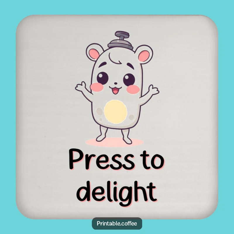 Funny French Press Coaster: Dancing Character, Protect Surface Gift