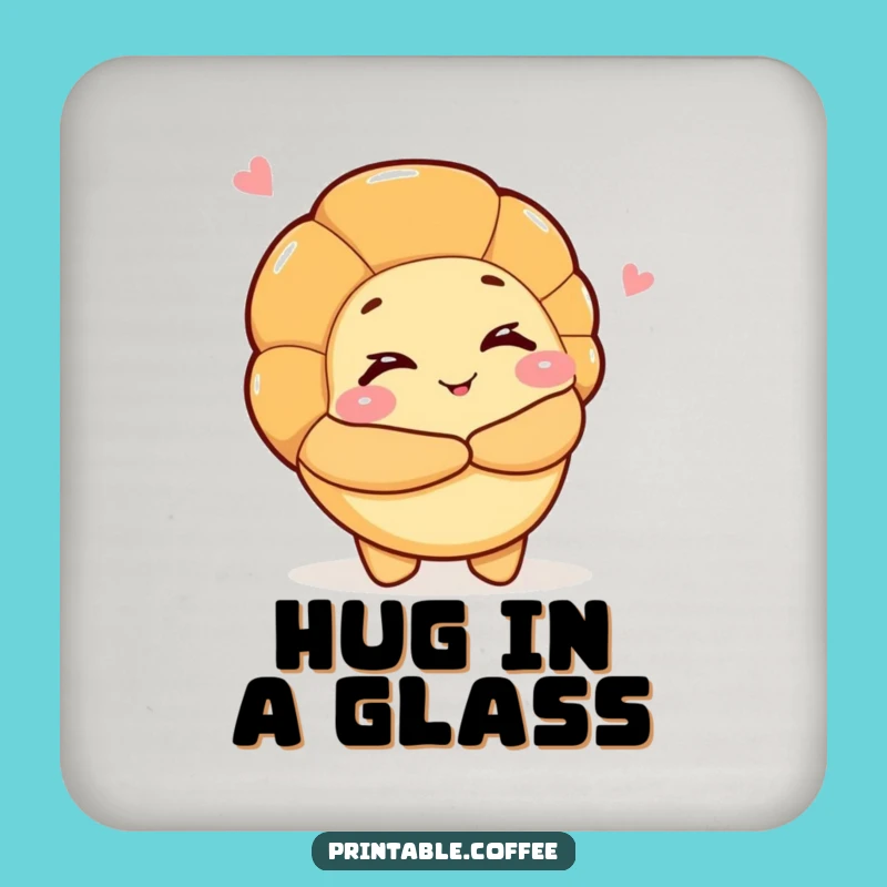 Funny Hugging Croissant Drink Coaster for Warm Table Decor