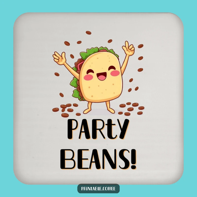 Funny Taco Coasters: Victory Dance, Fiesta Protection, Hilarious Funny Gift!