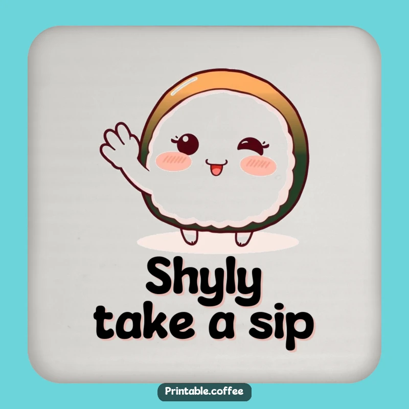 Funny Sushi Wave Coaster: Blushing Drink Protector, Cute Gift Set