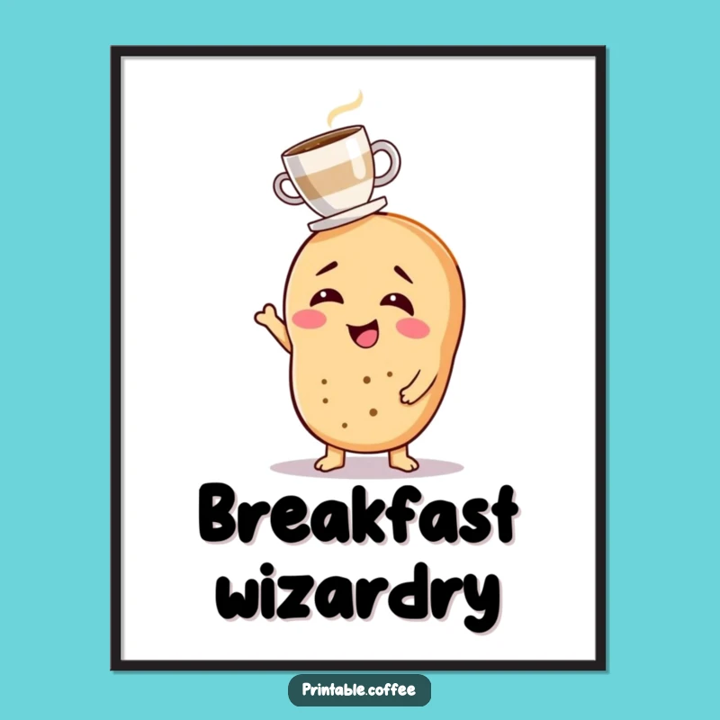 Funny Bagel Coffee Poster: Hilarious Morning Wall Art for Coffee Enthusiasts