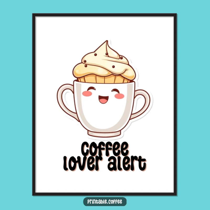 Funny Muffin Coffee Poster: Peek-a-Boo Art for Cheerful Walls Gift