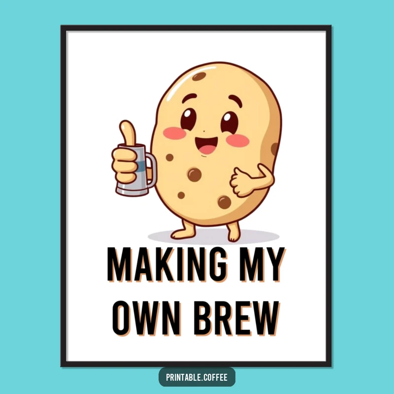 Funny Cookie Thumbs Up Poster: Cheerful Wall Art, Perfect Gift