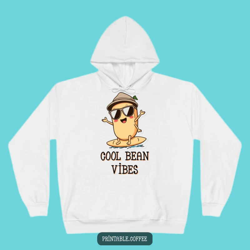 Cozy Funny Surfing Coffee Bean Hoodie for Ultimate Chill Vibes
