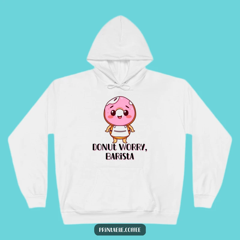 Cozy Funny Barista Donut Hoodie for Sweet Comfort