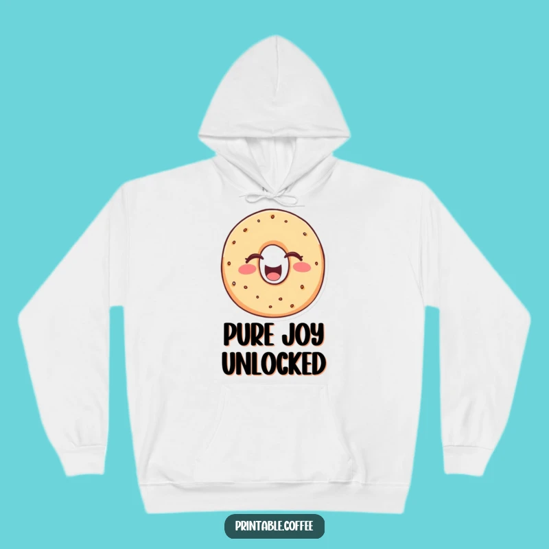 Funny Bagel Laugh Hoodie: Cheerful Character Laughing Heartily - Cozy & Hilarious Apparel Gift