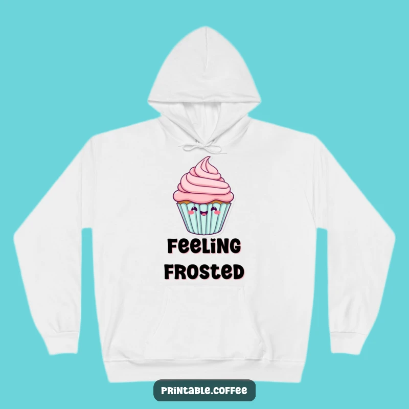 Funny Cupcake Wiggle Hoodie: Cozy Happy Frosting Character, Warm Funny Gift
