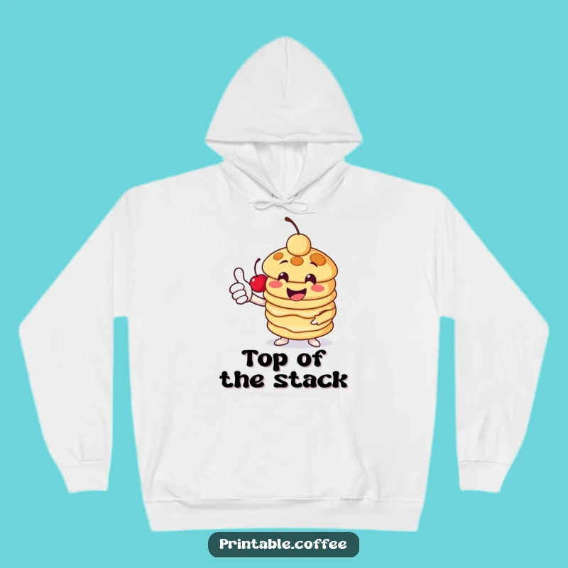 Funny Pancake Thumbs-Up Hoodie: Cheerful Stack Character - Cozy & Hilarious Apparel Gift