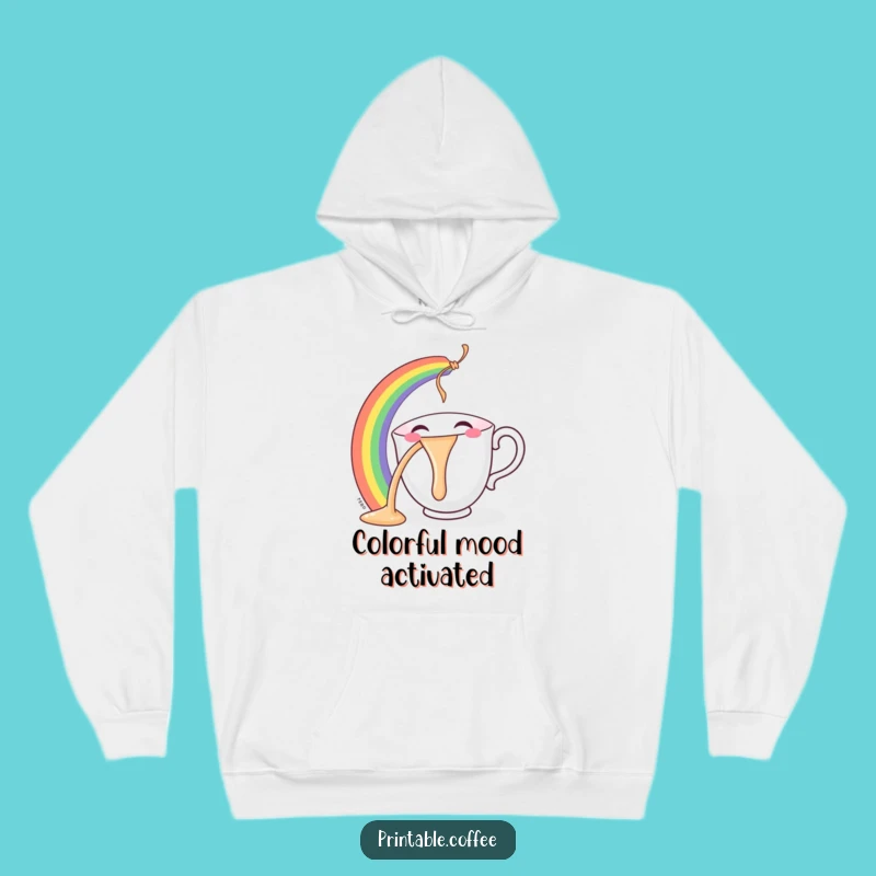 Funny Teacup Hoodie: Rainbow Pourer, Cozy and Cheerful Gift for Cold Days