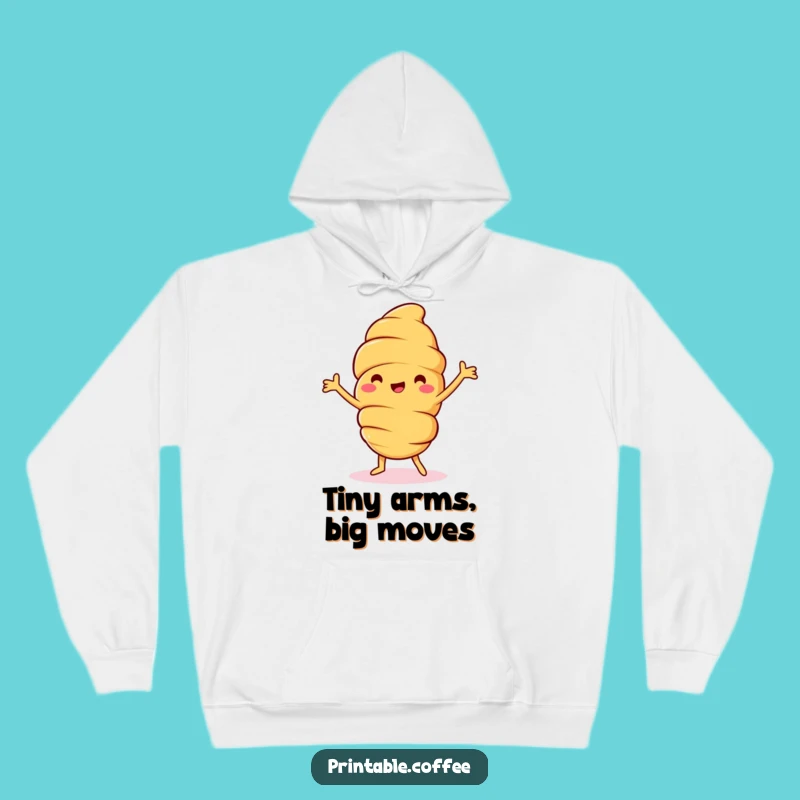 Funny Croissant Dance Hoodie: Cozy Pastry Character's Happy Dance - Warm & Hilarious Apparel Gift