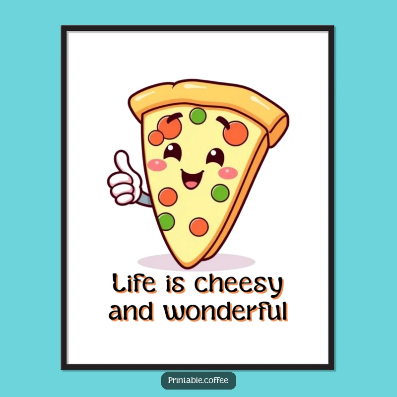 Free Printable Pizza Wall Art: Gleeful Thumbs Up Downloadable Decor for Foodie Spaces