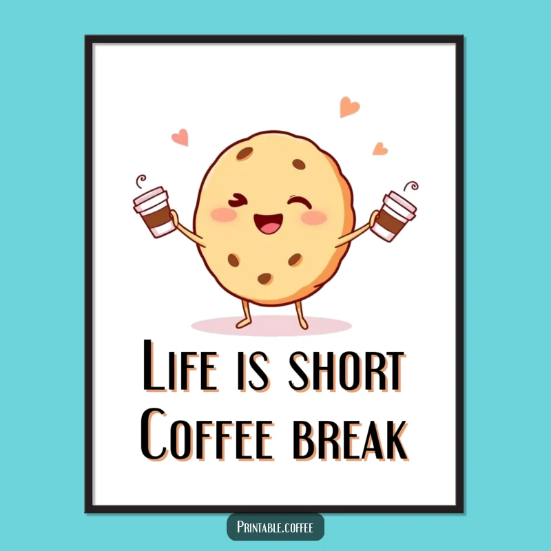 Free Printable Cookie Wall Art: Juggling Cookie Downloadable Decor for Coffee Lovers!