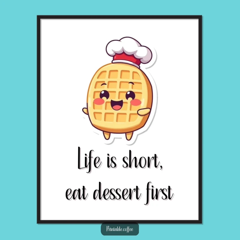 Funny Free Printable Waffle Chef Wall Art Downloadable Gift